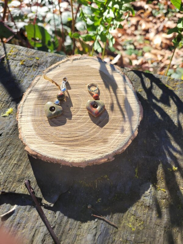 Pendentif cœur unakite